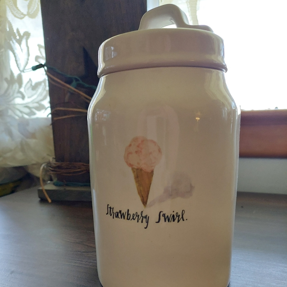 Rae Dunn Strawberry Swirl Canister